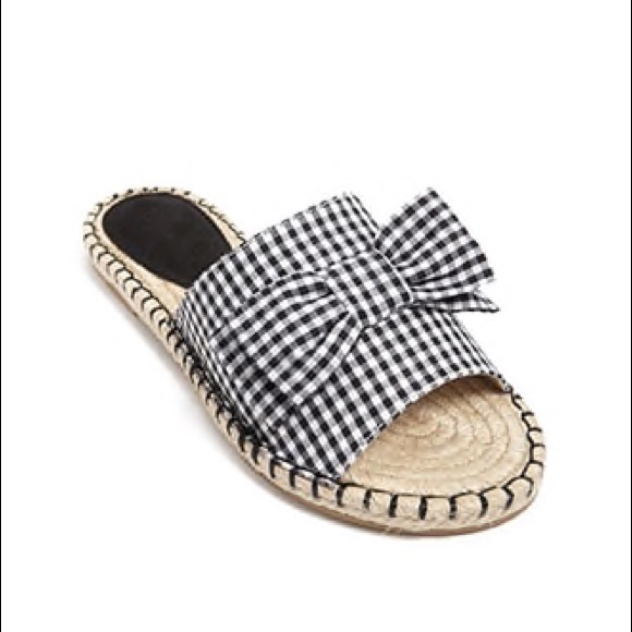 Forever 21 Shoes - Gingham bow slide sandals NEW